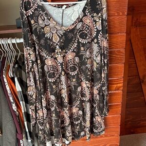 Popana Black and Pink Paisley Dress